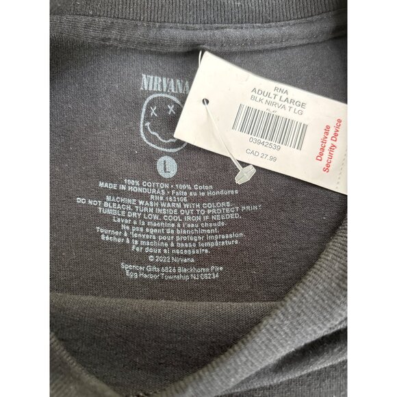 Nirvana Adult Large Graphic Tee Shirt Black Angel Design - Picture 4 of 7